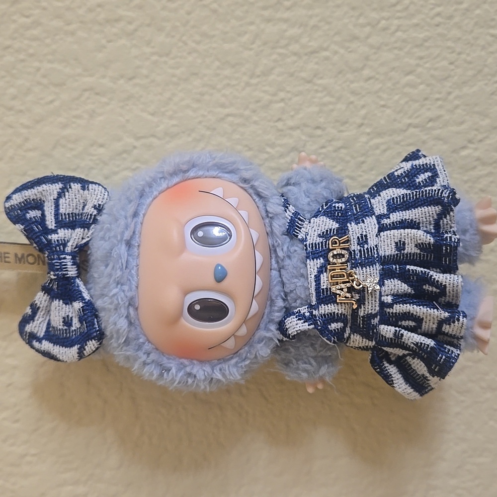 Labubu Clothes - Blue Dress With Bow *Labubu Not Included*